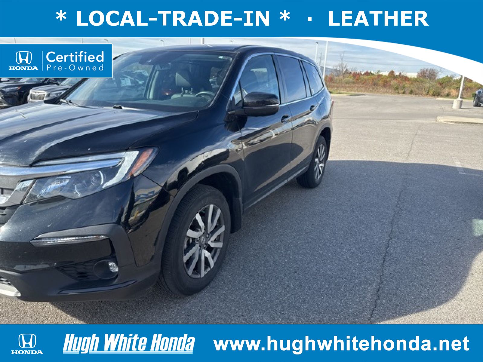 Certified, 2022 Honda Pilot AWD EX-L, Black, G1100A