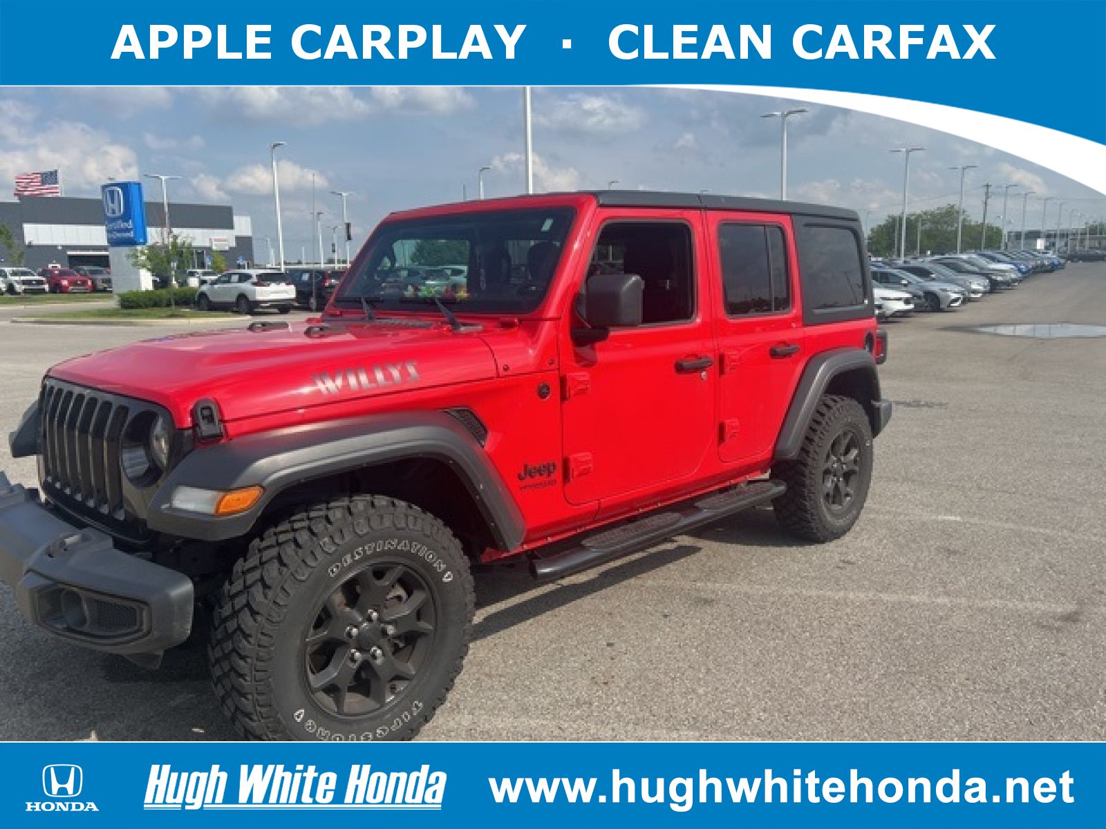 Used, 2022 Jeep Wrangler Unlimited Willys, Red, G0826A