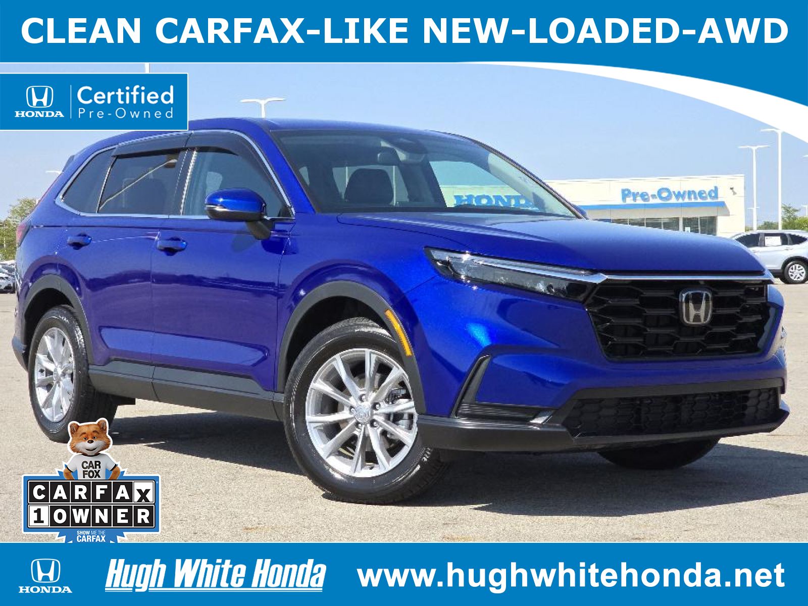 Certified, 2023 Honda CR-V EX AWD, Blue, G1511A