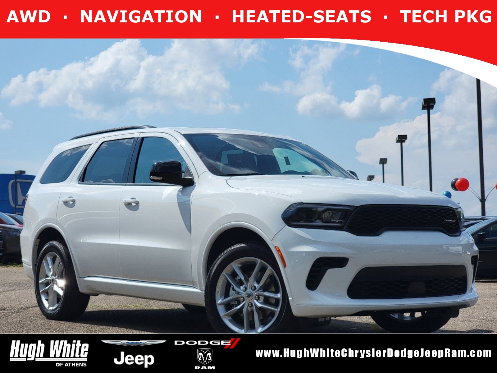 New, 2024 Dodge Durango GT Plus, White, 42243080-1