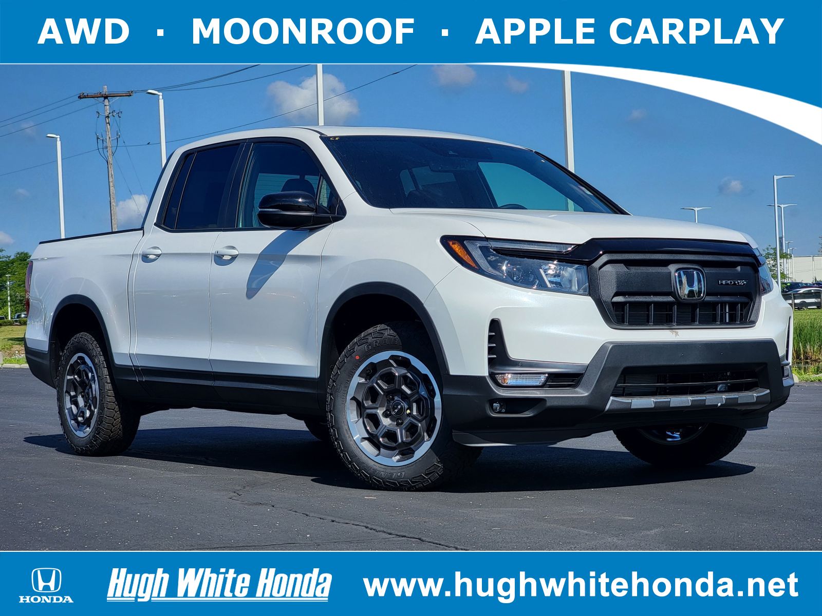 New, 2024 Honda Ridgeline TrailSport, White, G0810-1