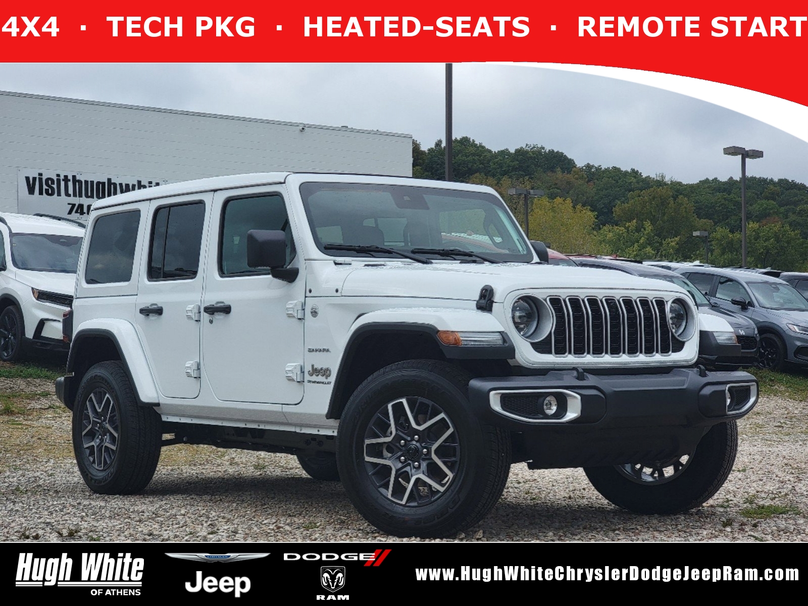 New, 2024 Jeep Wrangler Sahara, White, 44243600-1