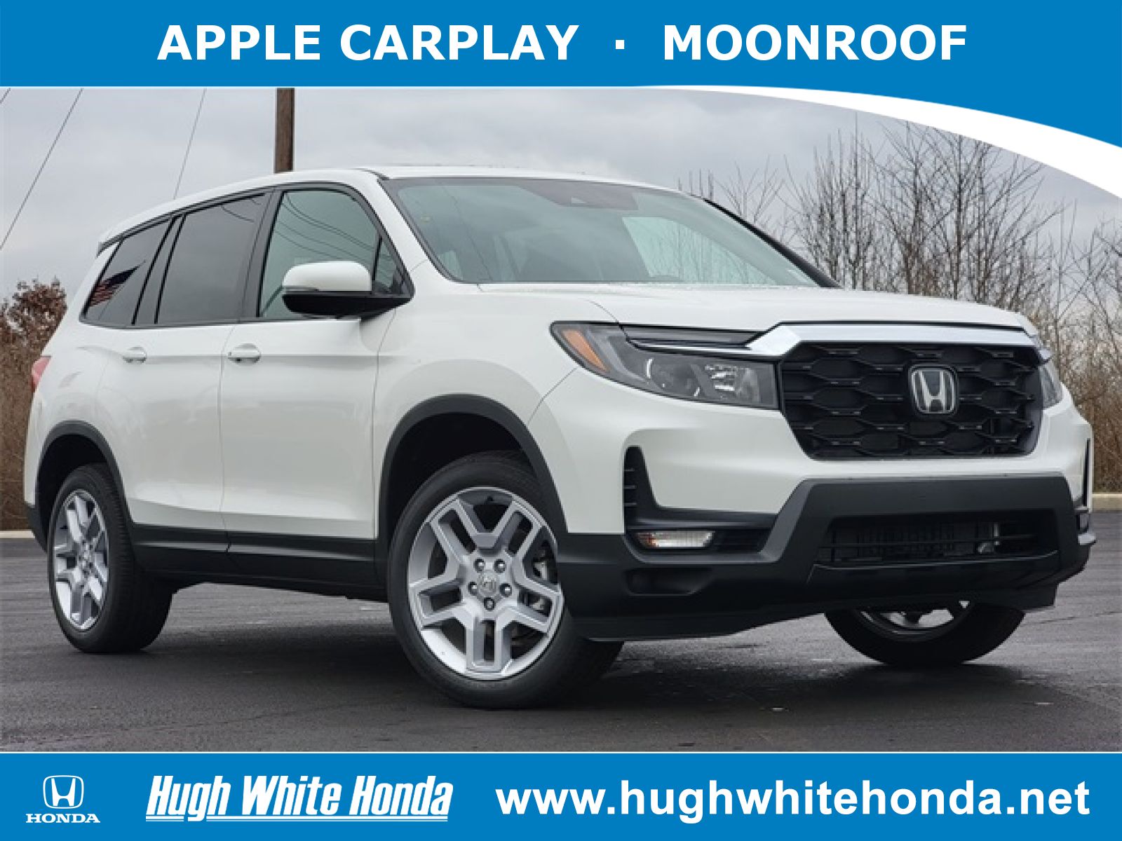 New, 2025 Honda Passport AWD EX-L, White, G1817-1