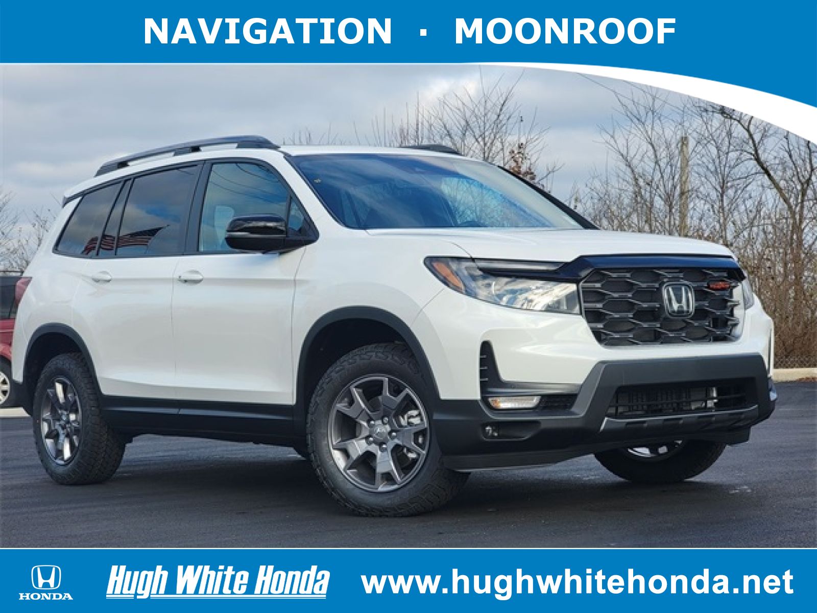 New, 2025 Honda Passport AWD TrailSport, White, G1873