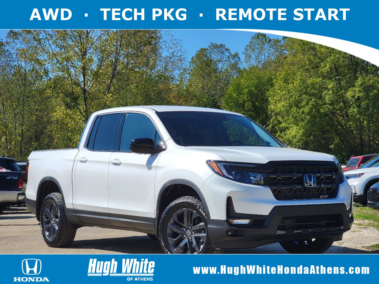 New, 2025 Honda Ridgeline Sport, White, 52253100-1