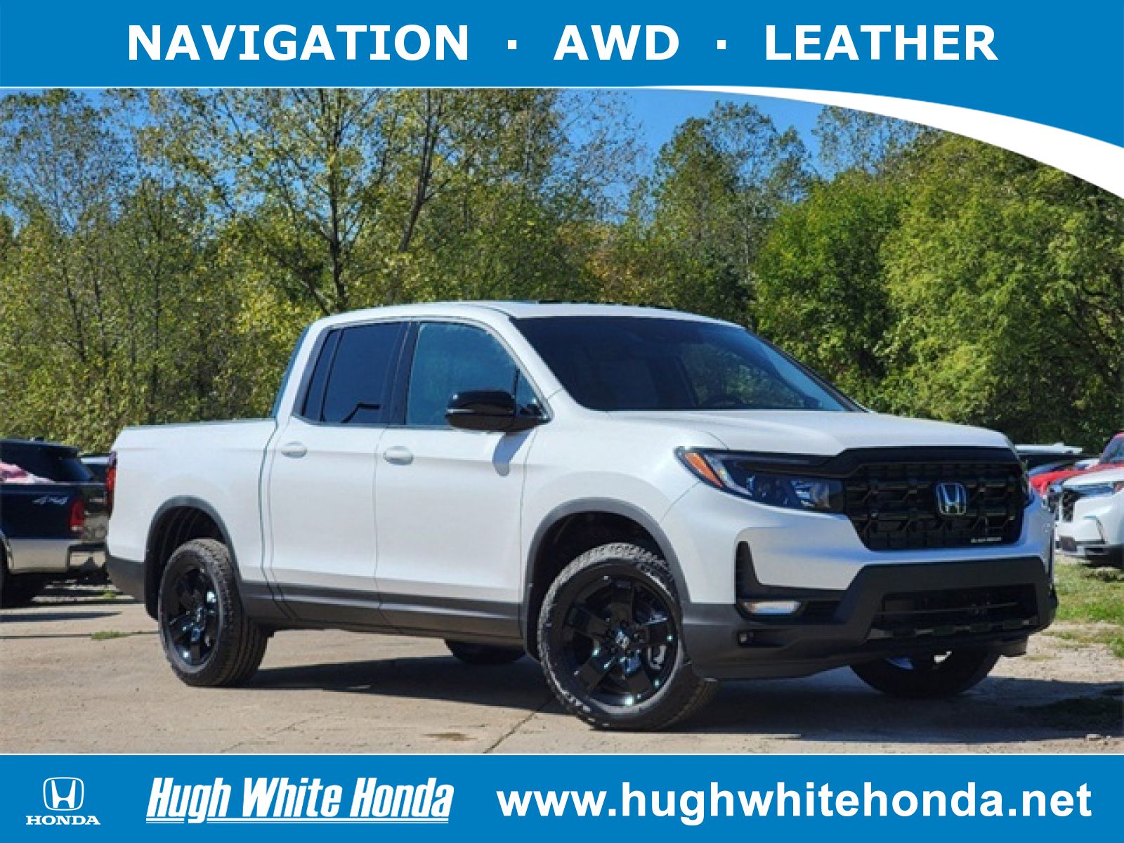 New, 2025 Honda Ridgeline Black Edition, White, G1961-1